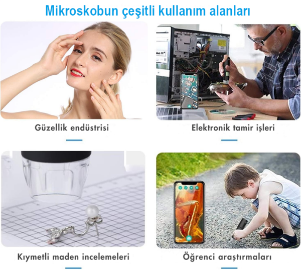 LYK Wifi1000x Kablosuz Akıllı Telefon Mikroskobu 1000X – WiFi Bağlantılı Dijital Mikroskop