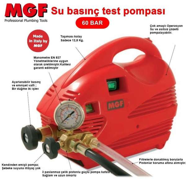 MGF Elektrikli Su Basınç Test Cihazı 60 bar
