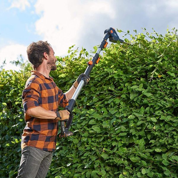 WORX 20Volt 2.0Ah Li-ion Tek Akülü 45CM Profesyonel Teleskobik Saplı Açı Ayarlı Çit Budama