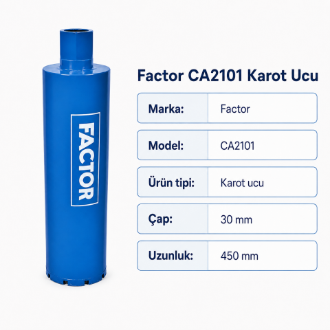 Factor CA2101 Elmas Karot Ucu 30x450 mm | Beton Delme Ucu