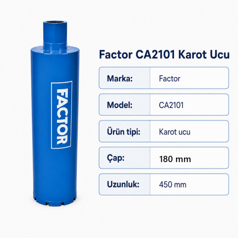 Factor CA2125 Elmas Karot Ucu 180x450 mm | Beton Delme Ucu