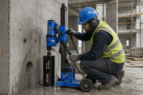 Factor FCCD300A 3980W Açılı Karot Makinası | Profesyonel Beton Karot Delme Makinesi