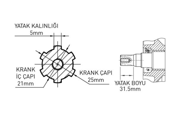 Kama By Reis KDK178FH Dizel Motor 7Hp İpli Frezeli