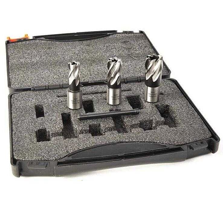 Evolution CUTTERKIT3S Cyclone 3 Parça Weldon Tip Manyetik Matkap Ucu Seti 25 mm Derinlik