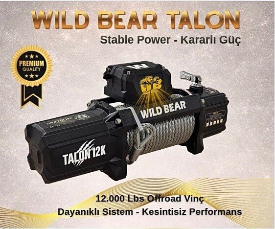 Wild Bear Talon 12.000 LBS Offroad Vinç | Profesyonel 4x4 Arazi ve Kurtarma Vinci