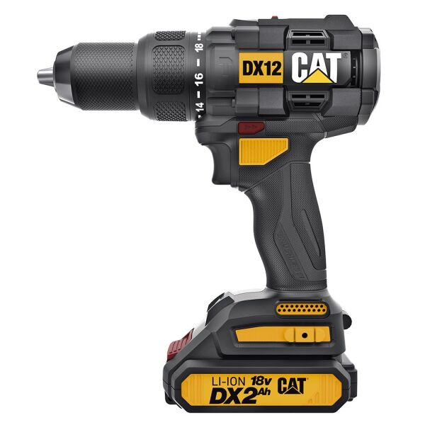 CAT DX12 Çift Akülü Şarjlı Darbeli Matkap 18Volt/2.0Ah