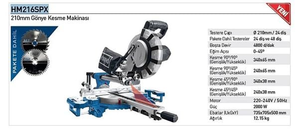 Scheppach HM216SPX Gönye Kesme Makinası 210 mm