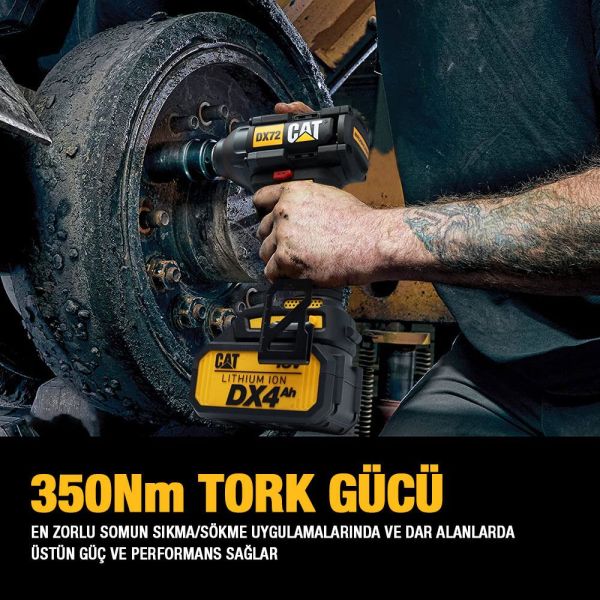 CAT DX72 Çift Akülü Şarjlı Somun Sıkma 350Nm-18Volt/4.0Ah