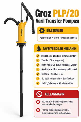 Groz PLP/20 Varil Sıvı Transfer Pompası