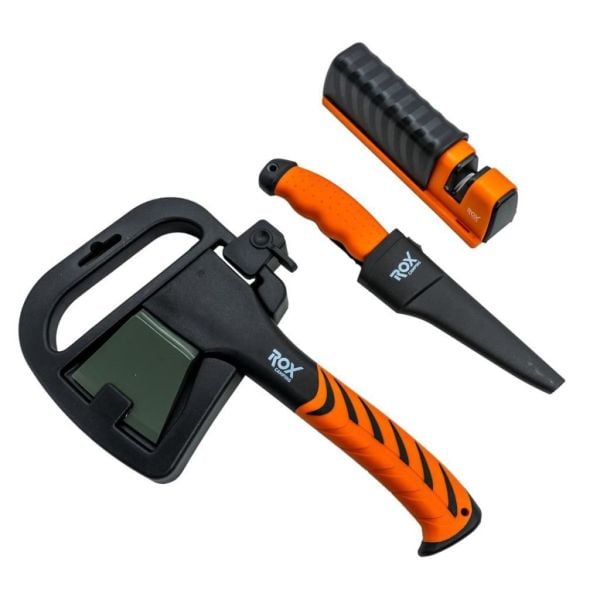 Buschcraft Doğa Seti 4 Parça | Balta Bıçak Bileme Aparatlı Kamp Seti | Rox Camping 0172