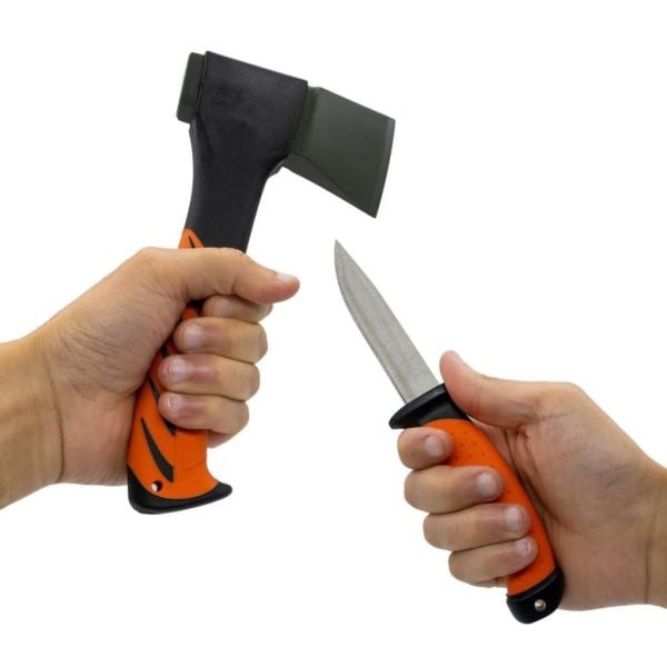 Buschcraft Doğa Seti 4 Parça | Balta Bıçak Bileme Aparatlı Kamp Seti | Rox Camping 0172