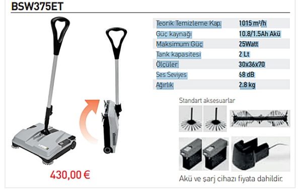 Lavor BSW375ET Akülü Zemin Temizleme Otomatı