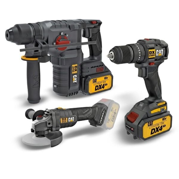 CAT DXK302 DX1010 + DX2150 + DX3131 3 Parça Akülü Kombo Set + 39 Parça Aksesuar Seti