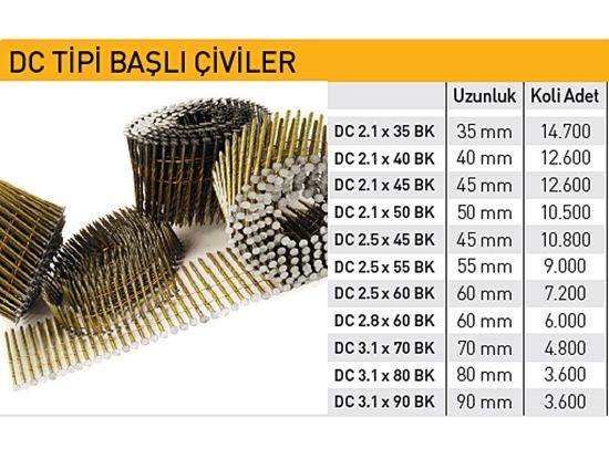 Bea DC 2.1x50 BK Başlı Çivi 50 mm / 10,500 adet