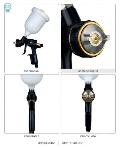 SPRAYTECH DV1 1.3 mm Üstten Depolu Boya Tabancası | Profesyonel Boya Püskürtme Tabancası