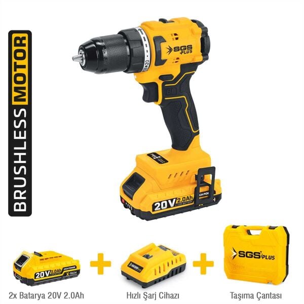 SGS SGS5529 Çift Akülü Şarjlı Vidalama Set 60Nm - 20V-2x2,0 Ah