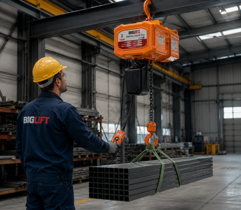 Biglift BIGVINC-2 Elektrikli Zincirli Vinç 2000 kg 6 m | Profesyonel Endüstriyel Zincirli Vinç