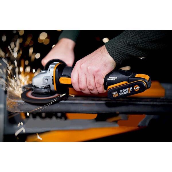 WORX WX803 Çift Akülü Şarjlı Avuç Taşlama 125 mm / 20Volt 2.0/4.0 Ah