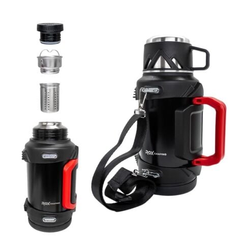 ROX Camping 1.5 Litre Paslanmaz Çelik Termos – Isı Dayanımlı, Sıcak & Soğuk İçecek Koruyucu Outdoor Termos