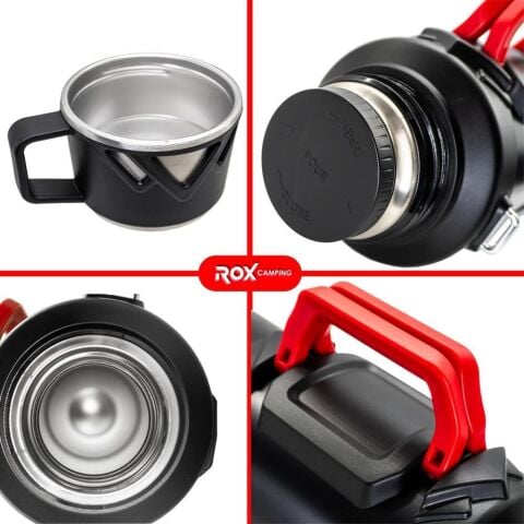 ROX Camping 3 Litre Paslanmaz Çelik Termos - Profesyonel Çift Katmanlı Vakumlu Isı Koruma