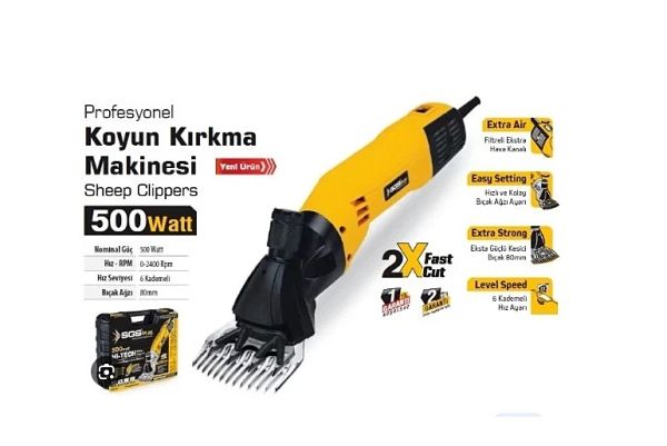 SGS Plastik Çantalı Koyun Kırkma Makinası 500W