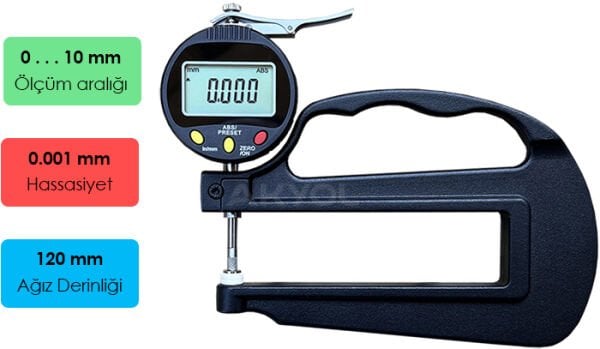 Loyka 5331-10 Geniş Ağızlı Kalınlık Komparatörü (0.001 MM-120 MM)