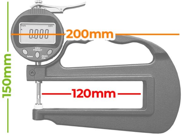 Loyka 5331-10 Geniş Ağızlı Kalınlık Komparatörü (0.001 MM-120 MM)