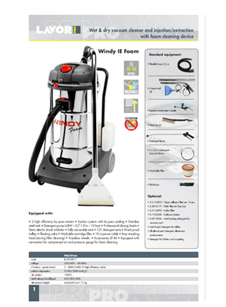 Lavor WINDYFOAM Kuru Köpük Halı ve Koltuk Yıkama Makinası 2400 W