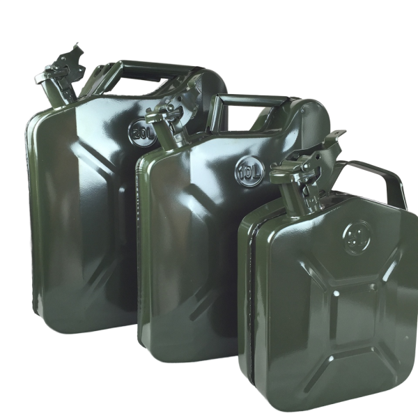 Maxser 10 Litre Metal Yakıt Bidonu - Çelik Gövde Yeşil Benzin ve Mazot Bidonu (Sızdırmaz Kapaklı)