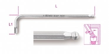 Beta 96BPINOX10 İnox Bombe Başlı Altıgen Allen Anahtar 10mm
