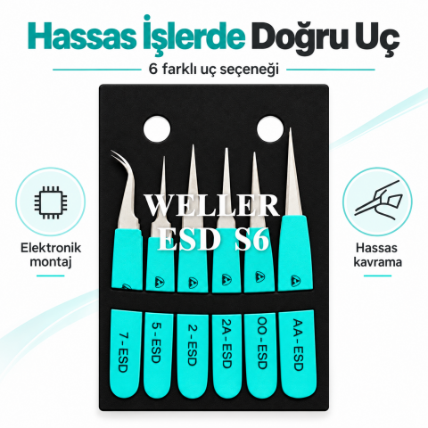 Weber ESD NT-SET6 Cımbız Penset Set 110 mm - 6 Parça