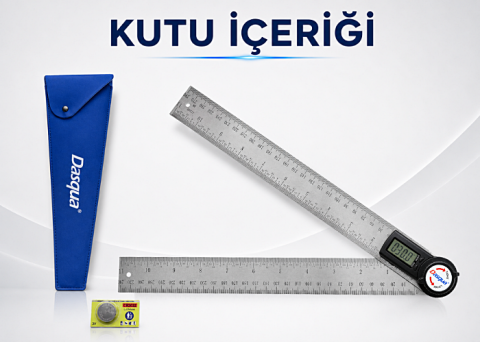 Dasqua 1022-4300 Profesyonel Dijital Açı ve Uzunluk Ölçer 30CM