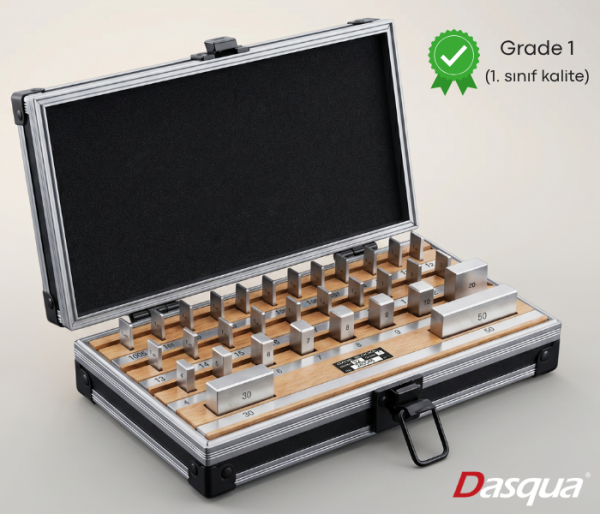 Dasqua 6111-1232 Kalınlık Ölçer Kalibrasyon Seti – Kalite 1 Profesyonel Kalibrasyon Plakası Seti
