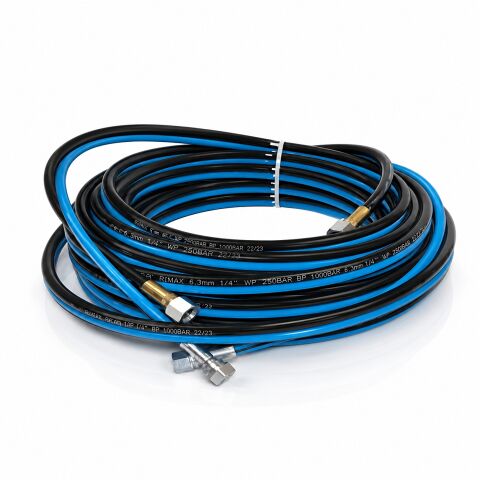 Dermix 504D.X10 Yüksek Basınç Airless İkili Hortum 10 Metre – Profesyonel Boya Makinesi ve Sprey Tabanca Hortumu
