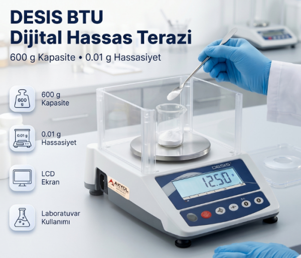 Desis BTU 600gr 0.01gr Dijital Hassas Terazi – Yüksek Hassasiyetli Tartı Cihazı