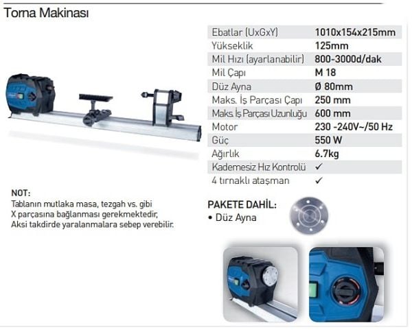Scheppach DM600 Vario Ahşap Torna Makinası