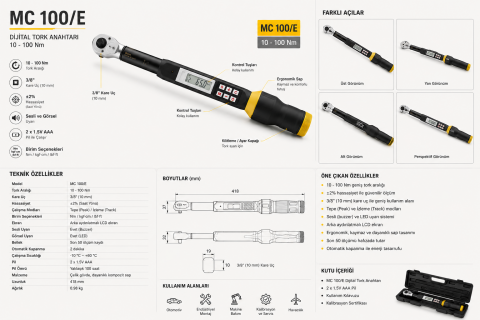 Proxxon MC 100/E Dijital Tork Anahtarı 3/8'' (10-100 Nm) | Profesyonel Ölçüm Aleti