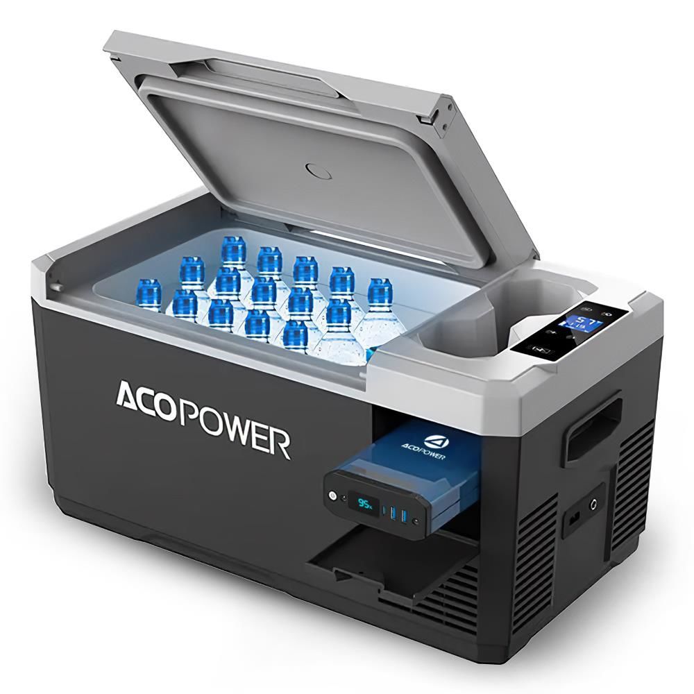 Acopower VX18 Akülü ve Kablolu Kompresörlü  Oto Buzdolabı 18 Lt-12/24/220Volt + Powerbank + LED Lamba