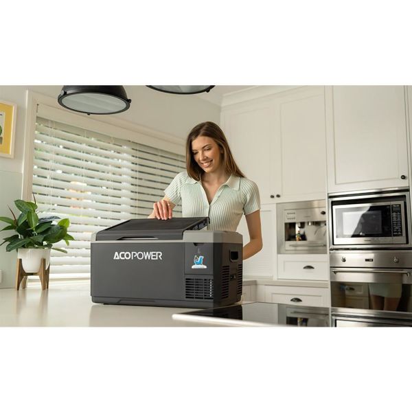 Acopower VX18 Akülü ve Kablolu Kompresörlü  Oto Buzdolabı 18 Lt-12/24/220Volt + Powerbank + LED Lamba