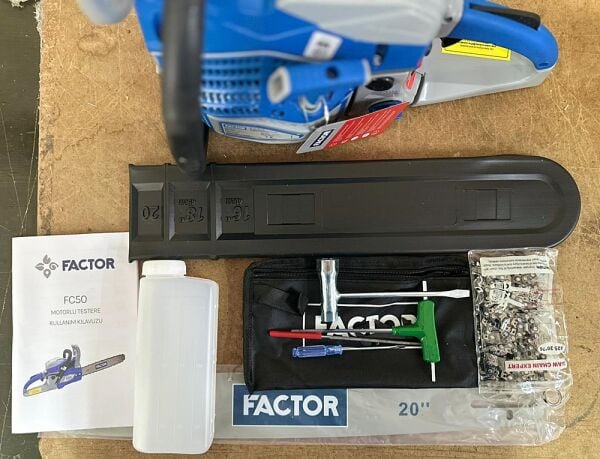 Factor FC50 Benzinli Ağaç Kesim Motoru | 3.6 Hp Güç – 50 cm Pala