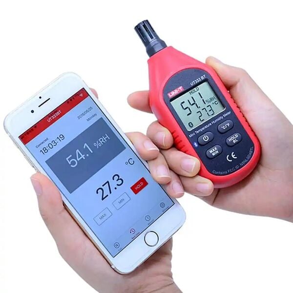 UNI-T UT333BT Bluetooth Mini Sıcaklık ve Nem Ölçer – Dijital Termometre Higrometre, Veri Kayıt Özellikli