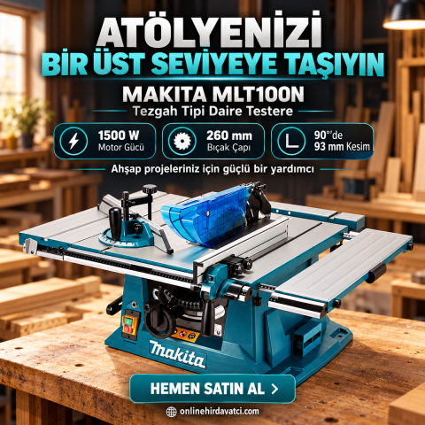 Makita MLT100N Tezgahlı Daire Testere 1500W 260mm - Profesyonel Yatar Daire Testere