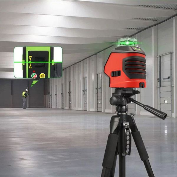KOBB Yatay 360° ve Dikey Otomatik Hizalamalı Nokta Şakül ve Yeşil Çapraz Çizgi Lazer Distomat 25 Mt + Tripod
