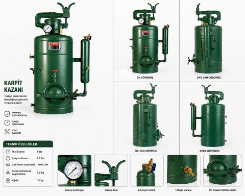 Eryıl Alttan Sepetli Karpit Kazanı 2,5 Kg – Profesyonel Güçlü ve Verimli Karpit Ocağı