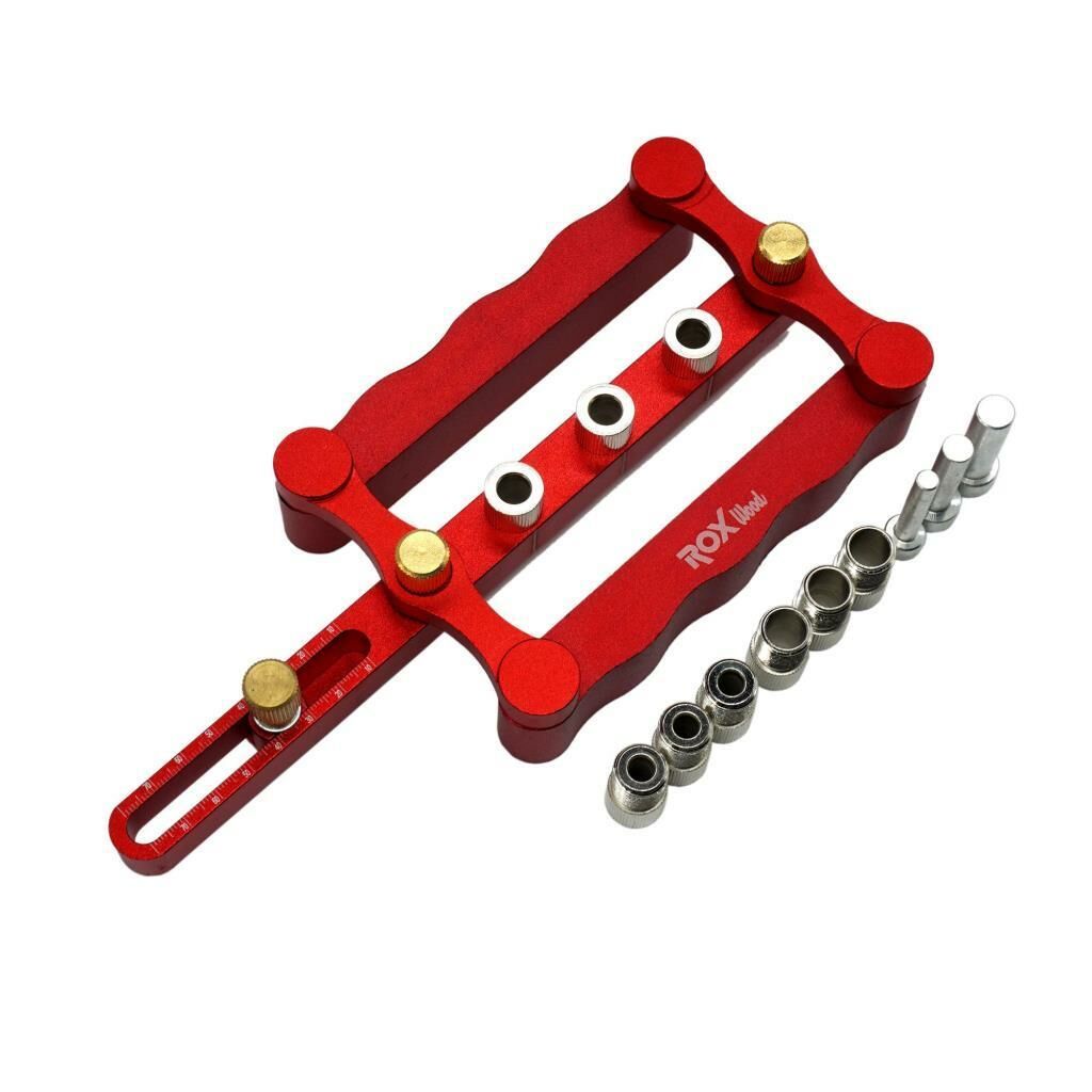 Alüminyum Kavela Delik Merkezleme Kılavuzu | 6-8-10 mm Ahşap Delik Hizalama Aparatı | Rox Wood 0041