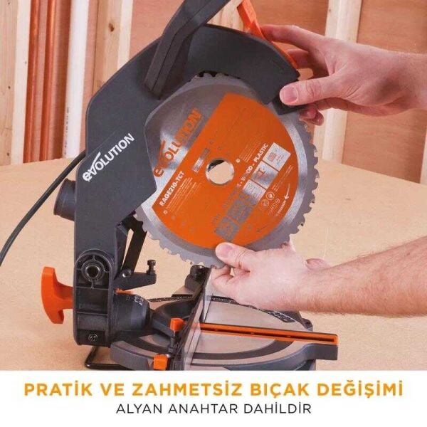 Evolution R210CMS Bileşik Gönye Kesme Makinesi 210 mm | 1200 W, 2750 Dev/Dak Profesyonel