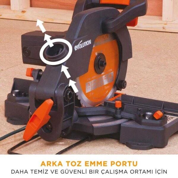 Evolution R210CMS Bileşik Gönye Kesme Makinesi 210 mm | 1200 W, 2750 Dev/Dak Profesyonel