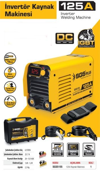 SGS SGS5155 İnvertör Kaynak Makinası 125A