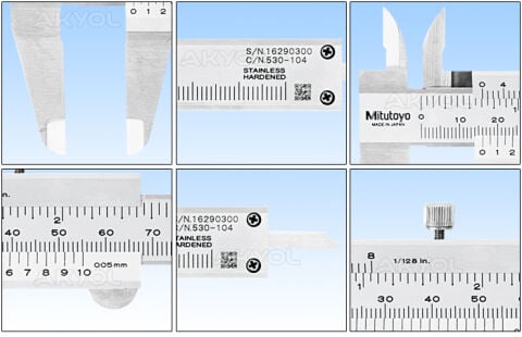 Mitutoyo 530-115 Profesyonel Hassas Mekanik Kumpas 0-300mm