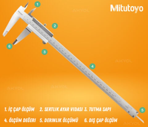 Mitutoyo 530-115 Profesyonel Hassas Mekanik Kumpas 0-300mm